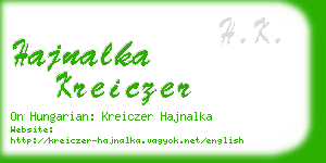 hajnalka kreiczer business card